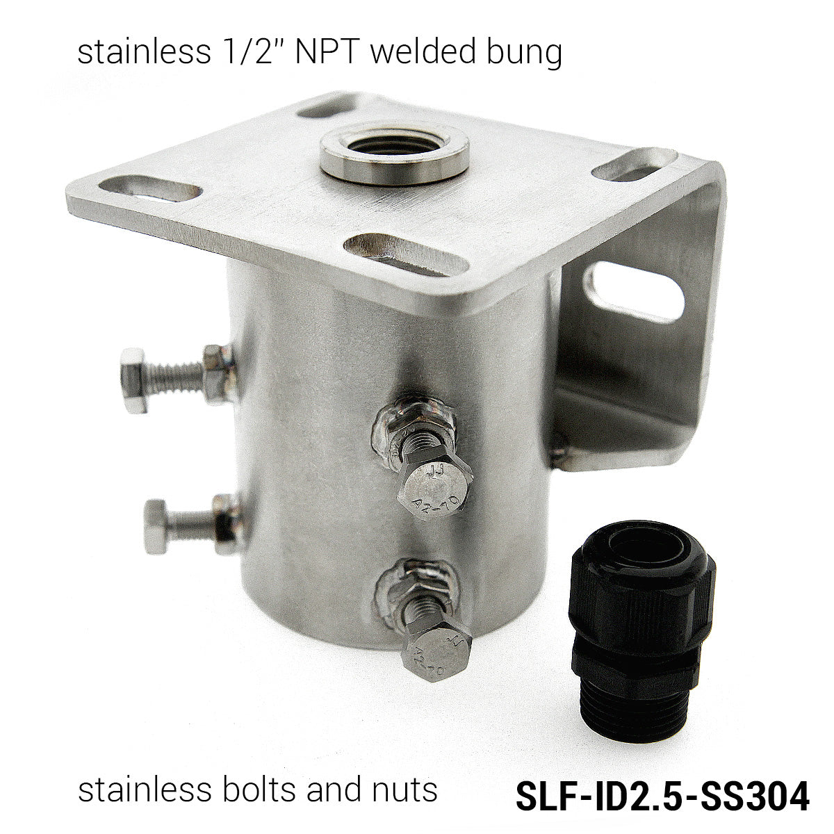 Stainless Steel Slipfitter Adaptor Mounting Bracket (ID 2.5") for Round Pole (up to OD 2 3/8")