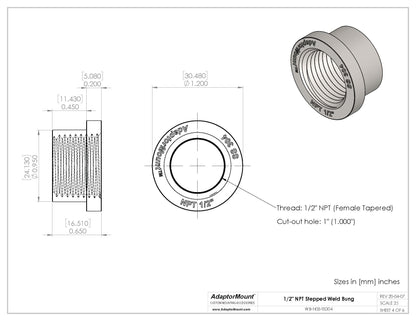 WB-N08 Weld Bung (NPT 1/2")